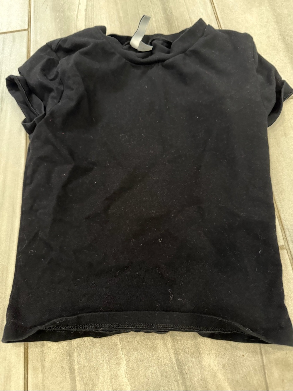 H&M Black Cropped Short-Sleeve Tee